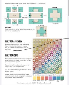 an info sheet showing different types of quilts and how to use them in the design process