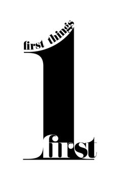 the first things logo in black and white