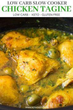 chicken tagine with green olives in a slow cooker