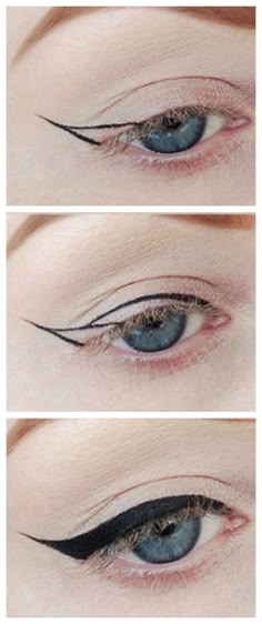 Winged Eyeliner tutorial!! #howto Simple Eyeliner Tutorial, Step By Step Eyeliner, Eyeliner Tutorials, Teknik Makeup, Eyeliner Flick, Perfect Winged Eyeliner, Eye Makeup Cosmetics, Mekap Mata