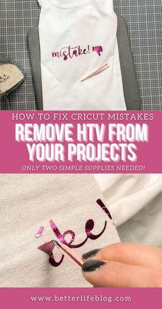 the instructions for how to fix cricut mists and remove htv from your projects