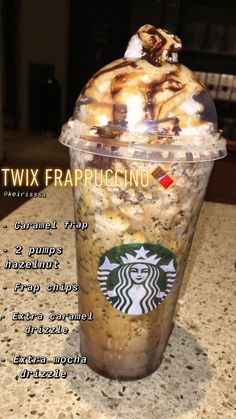 a starbucks frappuccino drink is shown in this advertisement