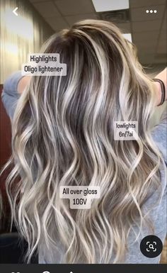 Blonde With Partial Lowlights, Blonde Highlight With Brown Lowlights, Winter Hair Color To Hide Grey, Slant Bob Hairstyles, Full Highlight With Lowlights, Heavy Low Lights In Blonde Hair, Grey Blending Highlight Lowlight, Long Blonde And Brown Hair, Dark Lowlights For Blondes Fall Hair