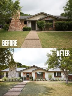 before and after photos of a house in the suburbs