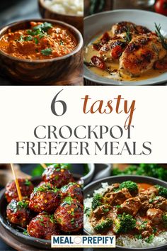 six tasty crockpot freezer meals