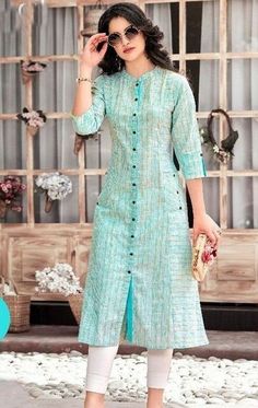 Design Kurta, Silk Kurti Designs, Kurti Sleeves Design, Churidar Designs