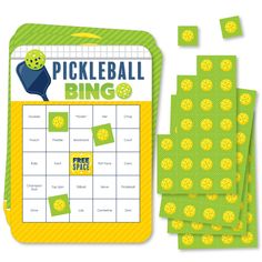 the pickleball bingo game is on display