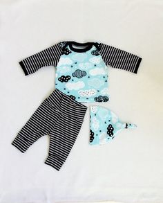 Baby take home outfit - baby boy outfit - newborn clothing set - knot hat outfit