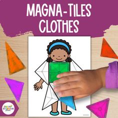 a hand holding a piece of paper with the words magnana - tiles clothes on it