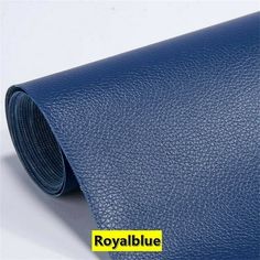 the royal blue leather has been rolled up