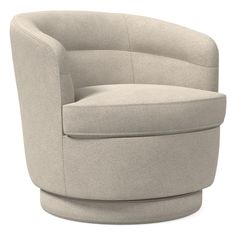 the modern swivel chair is upholstered and ready to be used as a lounge