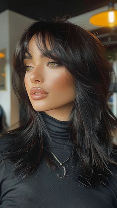 24 Weaves With Bangs Hairstyles for Trendsetters Shot Hair, Bangs With Medium Hair, Hairstyles For Layered Hair, Haircuts For Medium Hair, Long Hair With Bangs, Haircuts With Bangs, Hair Inspo Color, Hair Dos