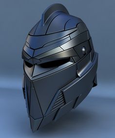 a helmet is shown on a blue background