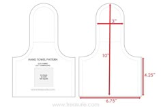 an apron pattern with measurements for the front and back