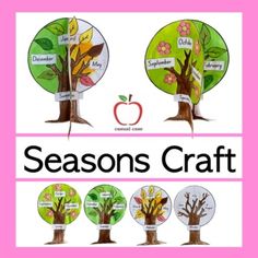 the seasons craft is shown with different trees