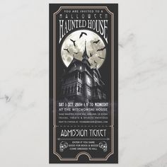 the halloween house ticket is on display