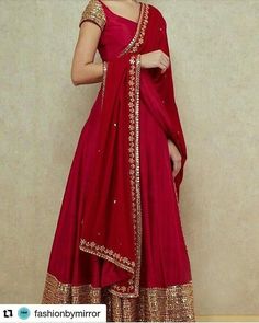 Sabyasachi Lehenga Cost, Long Anarkali Gown, Red Anarkali, Lehnga Dress, Anarkali Dress Pattern, Long Gown Dress, Indian Gowns Dresses