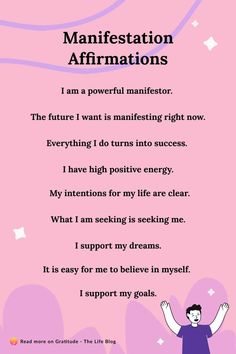 List with image of manifestation affirmations Daily Manifestation, Success Affirmations, Manifestation Affirmations, Life Blogs, Manifestation Quotes, How To Manifest, Achieve Your Goals, Negative Thoughts, Quote Aesthetic