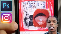 a person taking a photo with an instagramr on their phone and the image of a woman's lips