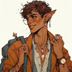 Modern Elf, Jasper Whitlock, Ring Styling, Half Elf Bard, Dragon Hunter, Dnd Bard, Male Fairy, Male Elf, Dragon Hunters