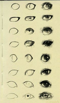 an image of various types of eyes drawn in pencil on paper with the words, how to draw different kinds of eyes