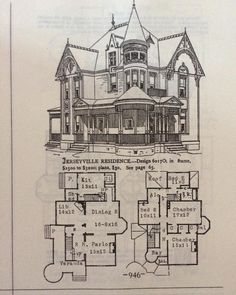 an old house is shown with plans for the front and rear floors, including two levels