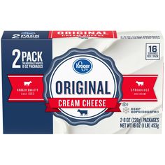 two packs of original cream cheese