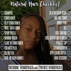 ✧follow @julianadawdyyy for more like this✧ Hair Checklist, Natura Hair, Hair Regrowth Treatments, Healthy Hair Tips, Sisterlocks, Natural Haircare, Natural Hair Tips