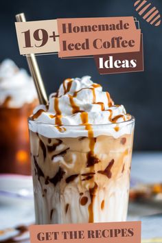 19+ iced coffee ideas topped with whipped cream and caramel drizzle. Ninja Ice Coffee Recipes, Javy Coffee Recipes Sugar Free, Iced Coffee At Home Recipes, Homemade Ice Coffee Recipe, Diy Coffee Drinks At Home, Specialty Coffee Recipes, Iced Coffee Ideas, Diy Iced Coffee Recipes