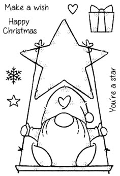 a black and white drawing of a christmas card