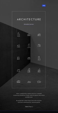 the architecture website is displayed in black and white