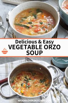 delicious and easy vegetable orzo soup is the perfect way to use up leftover noodles