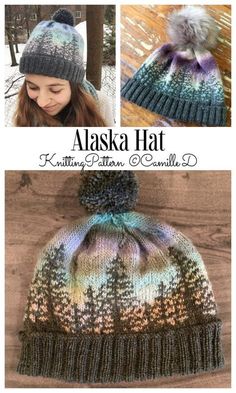 the alaska hat is knitted in two different colors