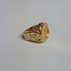 ♥ Coin Information ♥Type: CoinMetal Content: 1/20OZCountry: ChinaDenomination: 5 YuanComposition: .999 GoldYear: 1991♥ Ring Information ♥Details: Nugget Band Material: 14k Yellow GoldDimensions: 19mm x 20mm Weight: 12 Grams Size: 9.75Size can be adjusted – one size up/down is $50 two sizes up/down is $60. Once ring is adjusted it is final sale. Gents Ring, Ruby Diamond Rings, Bee Brooch, Symbolic Jewelry, Gold Nugget, Coin Ring, Ring Antique, Gold Gift, Gold Coin