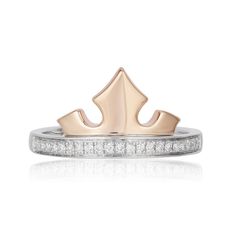 Disney Aurora Inspired Tiara Ring in 10K Sterling Silver & Rose Gold 1/10 CTTW | Enchanted Disney Fine Jewelry Sleeping Beauty Jewelry, Aurora Tiara, Disney Wedding Rings, Disney Cinderella Castle, Crown Rings, Disney Enchanted, Enchanted Disney, Enchanted Jewelry, Enchanted Disney Fine Jewelry