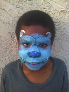 Sully Face Paint, Monsters Inc Face Paint, Sully Makeup, Nemo Face Paint, Monsters Inc Makeup, Nemo Makeup Face, Godzilla Face Paint, Wave Face Paint, Disney Face Painting