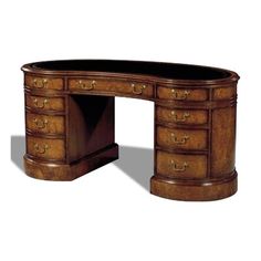 an antique style desk with two drawers