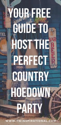 Your Free Guide to Host the Perfect Country Hoedown. Saddle up cowboys and cowgirls, here your Country Hoedown party guide including party decorations, country outfits, southern food, and backdrops. You and your guests can dress up like cowboys and cowgirls and enjoy this country western theme party. #hoedown#countryhoedown #themeparty Country Party Activities, Hoedown Party Games, Hoedown Party Ideas Decor, 90s Country Music Theme Party, Holiday Hoedown Christmas Party, Cowgirl Adult Birthday Party, Western Party Ideas For Adults, Adult Western Theme Party, Country Theme Party Decorations