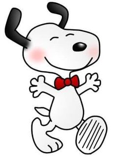 a cartoon dog with a red bow tie