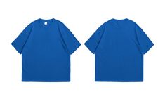 a blue t - shirt that has the back and side view of it, with an image of a man's face