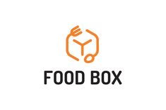 the food box logo is orange and black