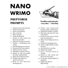 an advertisement for the nanowrimo project, with instructions on how to use it