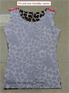 the sewing pattern for this tank top has been cut out and is ready to be sewn