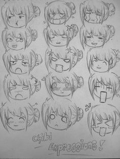 an anime character's face with different expressions and facial expressions on the foreheads