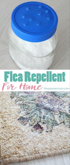 a close up of an area rug with the words flea repellent on it