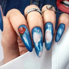 Denim Nail Art Ideas: A Fun Take on Blue Nails – DTK Nail Supply Denim Nail Art, Dnd Gel Nail Polish, Freehand Painting, Denim Texture, Art Essentials, Blue Polish, Blue Gel