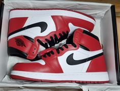 Air Jordan 1 High OG Chicago Possible payment methods 1. Paypal goods & services (3% fee)  2. Paypal family & friends  If you have any questions, please feel free to contact me. Nike Red Sneakers, Air Jordan 1 Chicago, Pretty Shoes Sneakers, Jordan 1 High Og, Sneakers Athletic, Red Sneakers, Nike Red, Air Jordan 1 High, Jordan 1 High