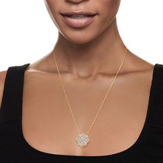 Ross-Simons - 1.00ct t. w. Diamond Cluster Flower Necklace in Gold. 20". Chic and feminine, this necklace flaunts a fabulous sparkle. A cluster of 1.00 ct. t. w. diamonds are set in shimmery 14kt white gold, resting in a flower-shaped frame of luxurious 14kt yellow gold. Suspends from a cable chain. Lobster clasp, diamond cluster flower necklace. Diamond birthstones are the perfect gift for April birthdays. April Birthday, Diamond Birthstone, Necklace Diamond, Diamond Cluster, Flower Necklace, Buy 1, Cable Chain, Lobster Clasp, Two Tone