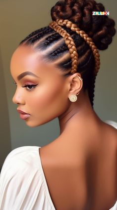 Cabello Afro Natural, Goddess Braids Hairstyles, African Hair Braiding Styles, Box Braids Hairstyles For Black Women, Braided Cornrow Hairstyles, Hair Twist Styles, Cool Braid Hairstyles, Beautiful Braids, Coily Hair