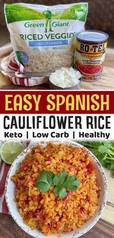 easy spanish cauliflower rice is the perfect low carb, high protein meal